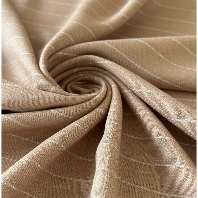 Crepe de Viscose Risca-de-Giz - Nude Encorpado